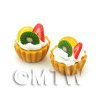 1/12th scale - Dolls House Miniature Kiwi, Strawberry And Lemon Tart