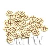 50 White Chocolate Lattice Cane Slices - Nail Art (FNS08)