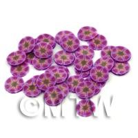 50 Purple Flower Cane Slices - Nail Art (FNS14)