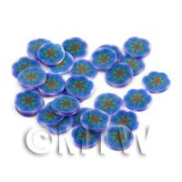 50 Blue Flower Cane Slices - Nail Art (FNS16)