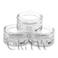 3 Empty Clear Plastic Pots for Art Slices and Glitter