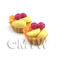 Dolls House Miniature Loose Handmade Poached Pear and Cherry Tart