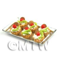 6 Loose Dolls House Miniature  Chocolate Twirl Kiwi Tarts on a Tray