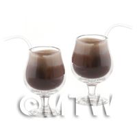 2 Miniature Chilled Jamaican Coffees in Handmade Glasses 