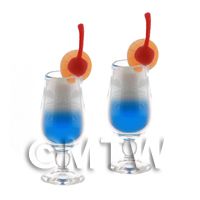 2 Miniature Birds of Paradise Cocktails In Handmade Glasses 