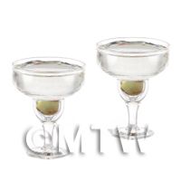 2 Miniature Vodkatini Cocktails In Beautiful Cocktail Glasses