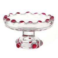 Dolls house Miniature Pink Glass Single Tier Cake Stand
