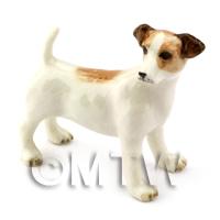 Dolls House Miniature Ceramic Standing Jack Russell 