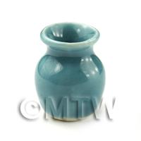 Miniature 23mm Aquamarine Ceramic Lipped Classic Vase
