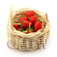 Dolls House Miniature Basket of Handmade Strawberries