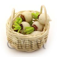Dolls House Miniature Basket of Handmade Turnips