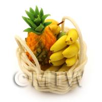 Dolls House Miniature Basket of Hand Made Selection of Fruit