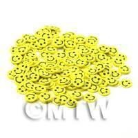 50 Yellow Smiley Face Cane Slices - Nail Art (CNS29)