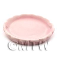 Dolls House Miniature Handmade 40mm Pink Ceramic Plate