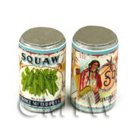 Dolls House Miniature Squaw Choice Sifted Pea Brand Can (1920s)