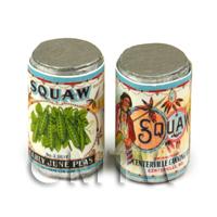 Dolls House Miniature Squaw Early June Peas Brand Can (1920s)