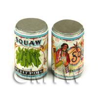 Dolls House Miniature Squaw Brand Petit Pois Can (1920s)