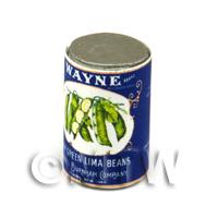 Dolls House Miniature Wayne Green Lima Beans Can (1930s)