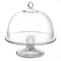 Dolls House Miniature Handmade Glass Cake Stand with Domed Top 