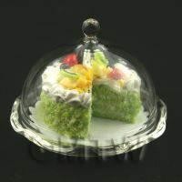 Miniature Glass Cake Stand (A) and Cut Cake (SSG6) set
