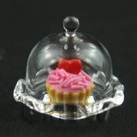 Miniature Tiny Glass Cake Stand (D) & Valentine Tart set