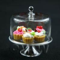 Miniature Glass Cake Stand (I) and 6 Assorted Tarts Set