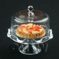 Miniature Glass Cake Stand (N) and Open Cherry Tart set