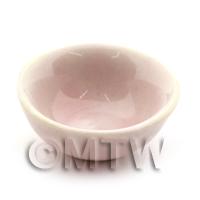 22mm Dolls House Miniature Hint Of Pink Ceramic Bowl