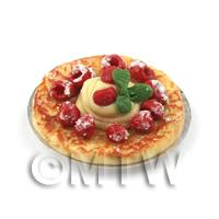 Dolls House Miniature Raspberry And Clotted Cream Topped Tart 