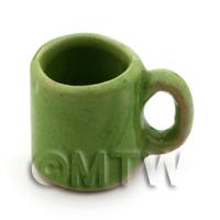 11mm Dolls House Miniature Green Ceramic Coffee Mug