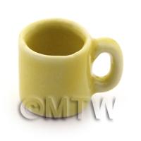 Dolls House Miniature 11mm Very Fine Yellow Glazed Ceramic Coffee Mug