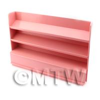 Miniature Dark Pink Painted Wood Shelved Shop Display Unit