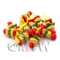 Dolls House Miniature Chicken, Pepper And Tomato Skewer