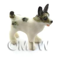 Dolls House Miniature Standing Black and White Terrier