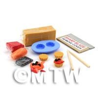 Dolls House Miniature Strawberry and Peach Tart Kit With Silicone Mould