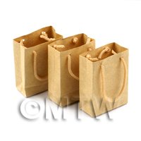 Dolls House Miniature Set of 3 Handmade Brown Paper Bags