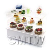 Dolls House Miniature Filled Left Hand Cake Counter