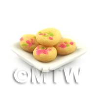 Dolls House Miniature Mixed Fruit Cookies On A Square Plate