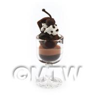 Miniature Chocolate and Cream  Ice Cream Sundae In a Glass