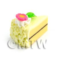 Miniature Pale Yellow Iced Hand Made Individual Cake Slice