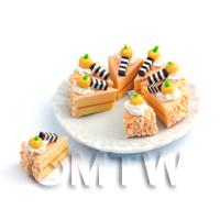 Dolls House Miniature Whole Sliced Peach Colour Cake