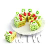 Miniature Whole Sliced Green Iced Kiwi Cake 