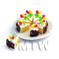Miniature  Whole Sliced Chocolate Sprinkle Rose Cake