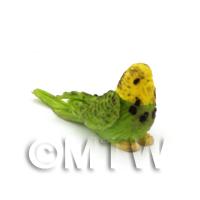 Dolls House Miniature Green And Yellow Budgie 