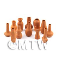 Dolls House Miniature Set Of 12 Very Fine Terracotta Vases