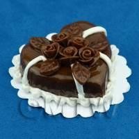 Dolls House Miniature Chocolate Heart Cake