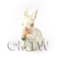 Dolls House Miniature Ceramic Sitting Rabbit 