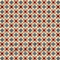 1:12th Red And Grey Geometric Design Tile Sheet With White Grout