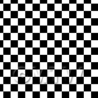 1:12th Classic Black And White Checkerboard Design Tile Sheet