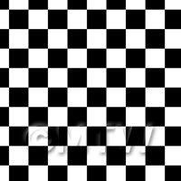 1:12th Classic Black And White Large Checkerboard Design Tile Sheet